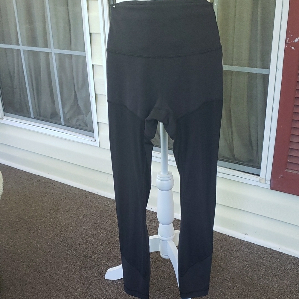 LULULEMON Wunder Under Smooth Cover Color Block Black High-Waisted Leggings